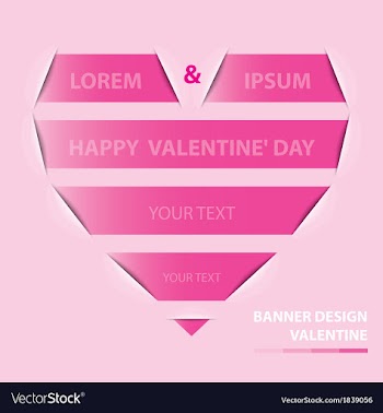  					Valentine banner design vector image														