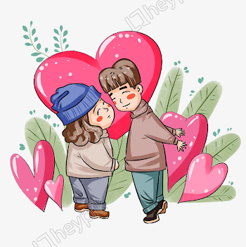 Valentine couple kissing hand drawn illustration image - PNG Clip ...