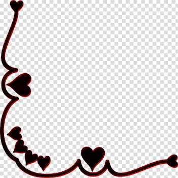 Valentine Day, black hearth theme frame transparent background PNG clipart