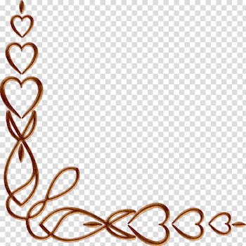 Valentine Day, brown hearts border illustration transparent background PNG clipart