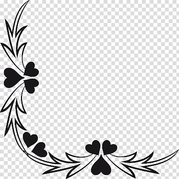 Valentine Day Corners, black heart illustration transparent background PNG clipart