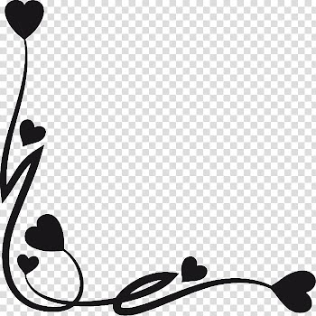 Valentine Day Corners, black heart illustration transparent background PNG clipart