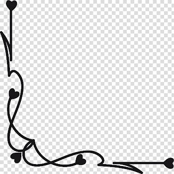 Valentine Day Corners, black hearts illustration transparent background PNG clipart