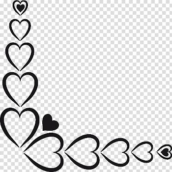 Valentine Day Corners, heart frame template transparent background PNG clipart