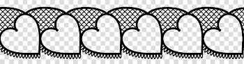 Valentine day lace, black heart border transparent background PNG clipart