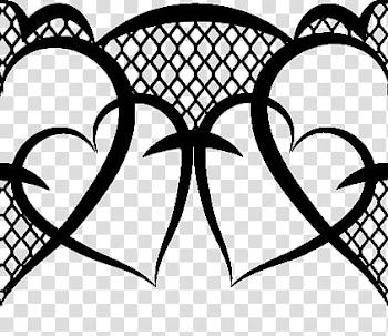 Valentine day lace, black heart graphic transparent background PNG clipart