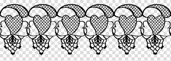 Valentine day lace, black hearts transparent background PNG clipart
