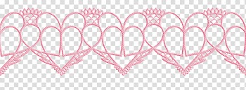 Valentine day lace, heart-shaped pink transparent background PNG clipart
