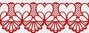 Valentine day lace, orange heart transparent background PNG clipart