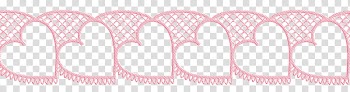 Valentine day lace, pink heart outline transparent background PNG clipart