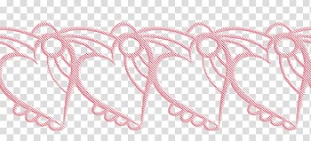 Valentine day lace, pink heart transparent background PNG clipart