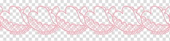 Valentine day lace, pink hearts illustration transparent background PNG clipart