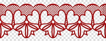 Valentine day lace, red heart art transparent background PNG clipart