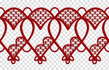 Valentine day lace, red heart art transparent background PNG clipart