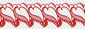 Valentine day lace, red heart illustrations transparent background PNG clipart