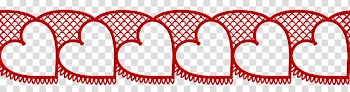 Valentine day lace, red heart transparent background PNG clipart