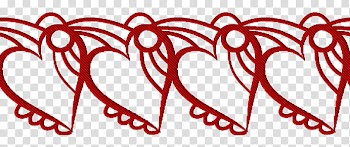 Valentine day lace, red hearts transparent background PNG clipart