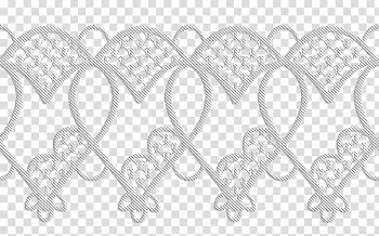 Valentine day lace, white floral heart transparent background PNG clipart