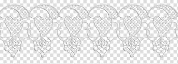 Valentine day lace, white heart lace art transparent background PNG clipart
