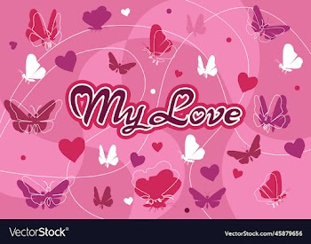 valentine day may love with heart and butterfly