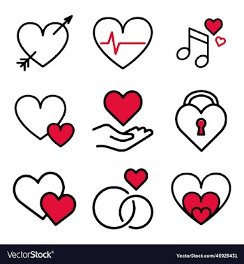 valentine doodle elements set