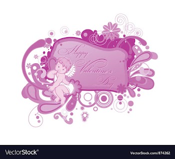 Valentine floral frame vector image