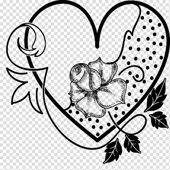Valentine heart brushes, black and white abstract painting transparent background PNG clipart