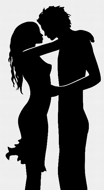 Valentine Man and Woman Silhouettes PNG Picture | Gallery ...