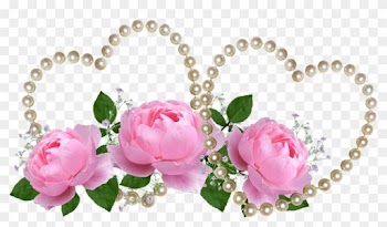 Valentine, Pink Roses, Pearl Hearts, Romance - Rose De Saint Valentin