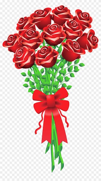 Valentine Roses Clip Art - Bouquet Of Roses Clipart
