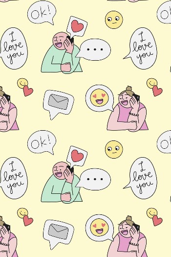 Valentine&rsquo;s background, online dating doodle | Free Photo - rawpixel