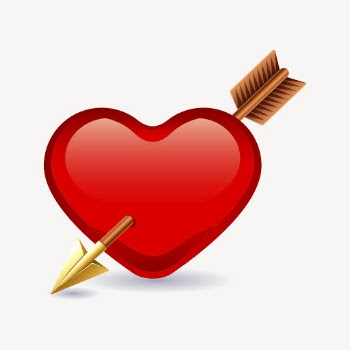 Valentine's arrow heart clipart, celebration | Free PSD - rawpixel