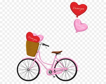 Valentine's Day Bicycle PNG Clipart Image 