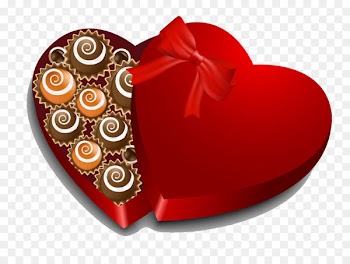 Valentine's Day Chocolate Heart Greeting & Note Cards Illustration - chocolate box font 