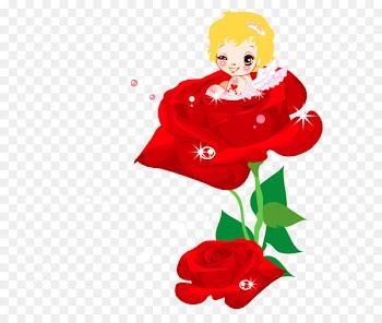 Valentine's Day Cupid Heart Clip art - Valentines Cute Cupid and Rose PNG Clipart Picture 