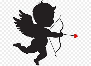 Valentine's Day Cupid Lupercalia Venus Heart - Cupid with Bow Silhouette PNG Clip Art Image 