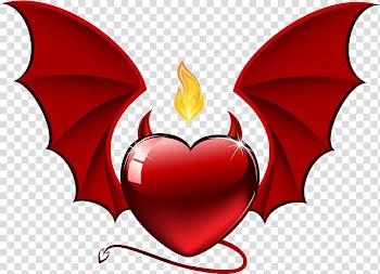 Valentine's Day Devil Heart, hell transparent background PNG clipart