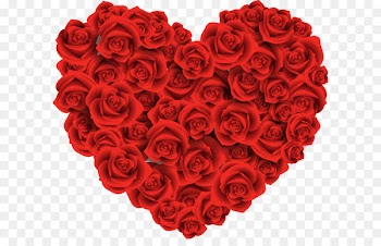 Valentine's Day Gift February 14 Party Holiday - Large Heart of Roses PNG Clipart 