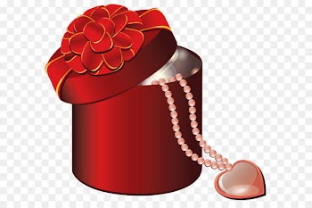 Valentine's Day Gift Heart Clip art - Valentine Red Round Gift Box with Heart 