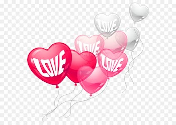 Valentine's Day Heart Clip art - Valentines Day Pink and White Love Heart Baloons PNG Clipart Picture 