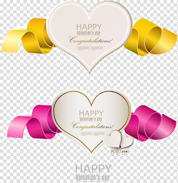 Valentine's Day Heart Illustration, Valentine's Day greeting cards elements transparent background PNG clipart