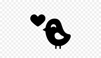 Valentine's Day Heart Silhouette - cute bird 