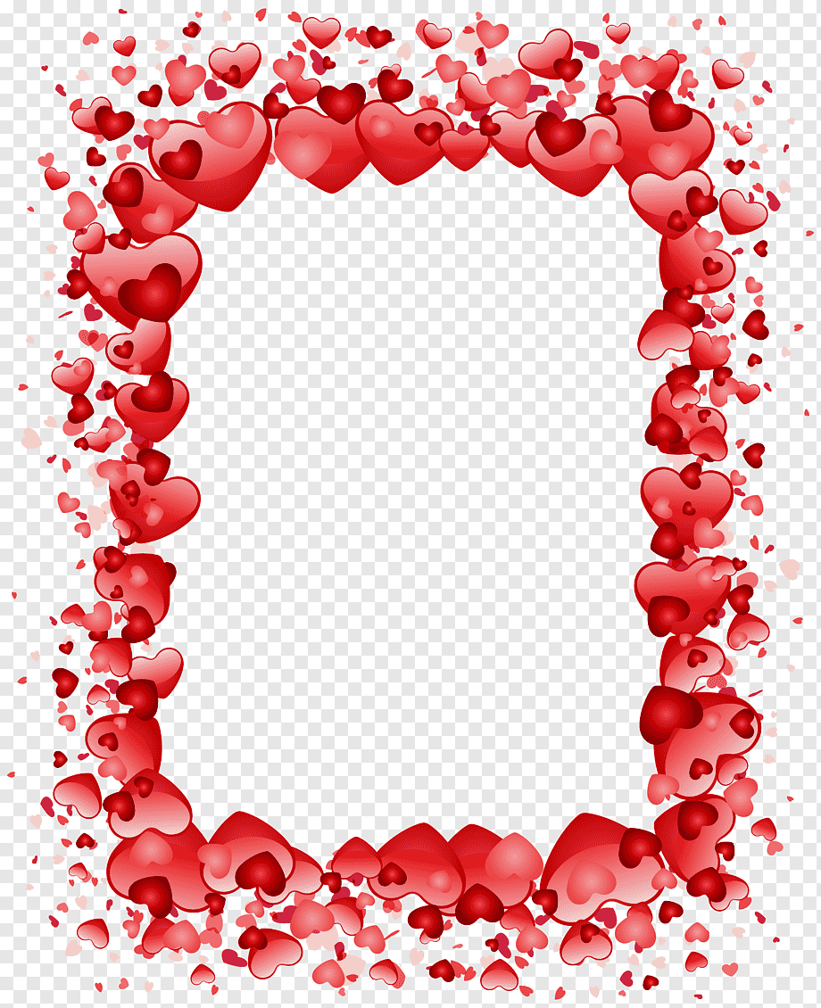 Valentine's Day Heart, Valentine's Day Hearts Border, red hearts frame, love, wedding, wedding Invitation png