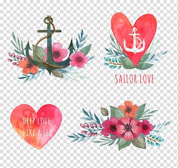 Valentine\'s Day Heart Watercolor painting, Hearts transparent background PNG clipart