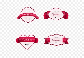 Valentine's Day Label Paper Euclidean vector - 4 Valentine Ribbon label vector material 