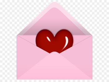Valentine's Day Letter Clip art - Pink Valentine Letter with Red Heart PNG Clipart Picture 