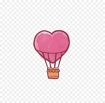 Valentine's Day Love Heart - Love hot air balloon 