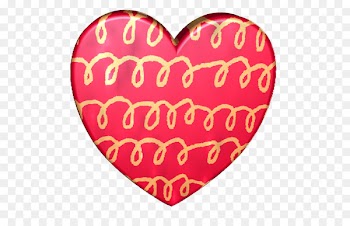Valentine's Day Love My Life Pattern Heart - aime badge 