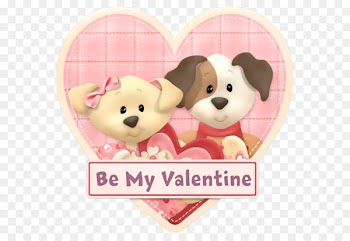 Valentine's Day Love Romance Happiness Heart - Pink Heart with Puppies Be my Valentine PNG Picture 