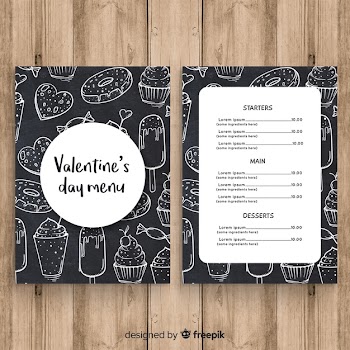 Valentine's day menu template